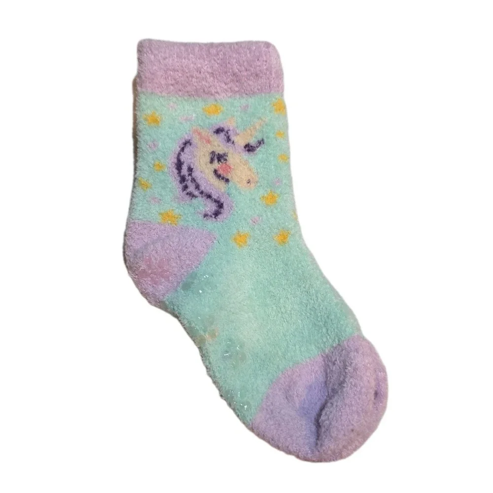 NEW Colorful Girls Cozy Fluffy Fuzzy Socks 6 Pairs Anti Slip Warm Size 1-3 Years